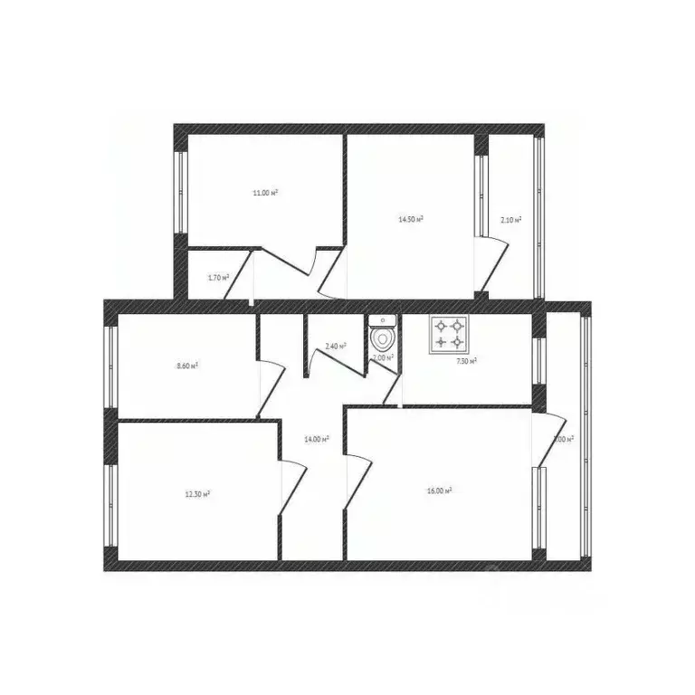 5-к кв. Брянская область, Трубчевский район, Белоберезковское ... - Фото 2