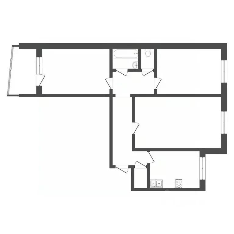 3-к кв. Тюменская область, Тюмень Ставропольская ул., 2 (67.7 м) - Фото 1