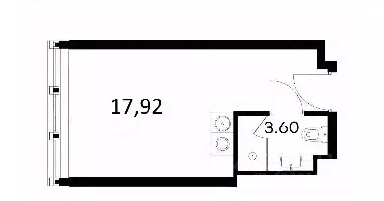 Студия Санкт-Петербург просп. Энергетиков, 2к2 (21.5 м) - Фото 2