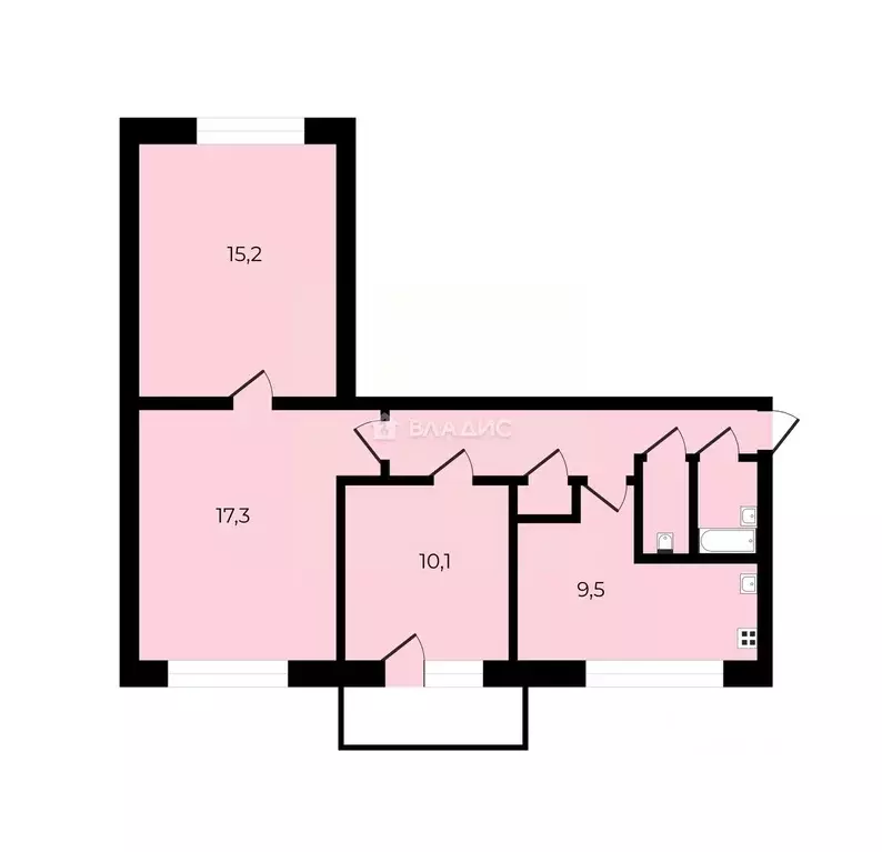 3-к кв. Санкт-Петербург Искровский просп., 26 (65.3 м) - Фото 2