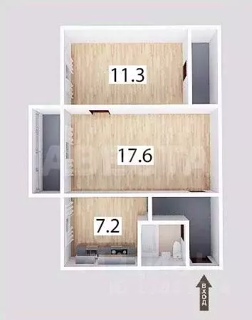 2-к кв. Омская область, Омск Городок Нефтяников мкр, ул. Энергетиков, ... - Фото 2