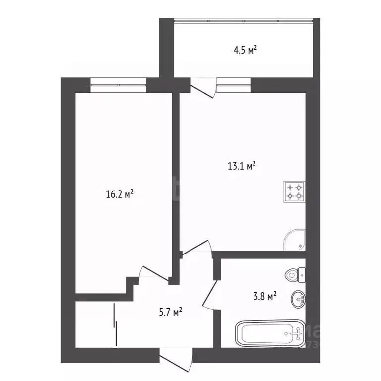 1-к кв. Амурская область, Благовещенский район, с. Чигири ул. ... - Фото 1