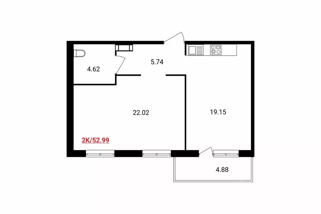 2-к кв. Красноярский край, Красноярск Соколовская ул., 20В (53.36 м) - Фото 1