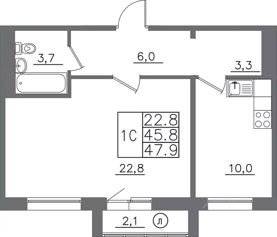 1-к кв. Иркутская область, Иркутск ИВАТУ городок, Авиатор жилой ... - Фото 1