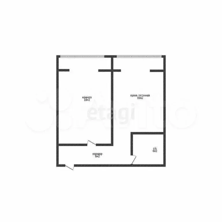 1-к. квартира, 48 м, 2/6 эт. - Фото 0