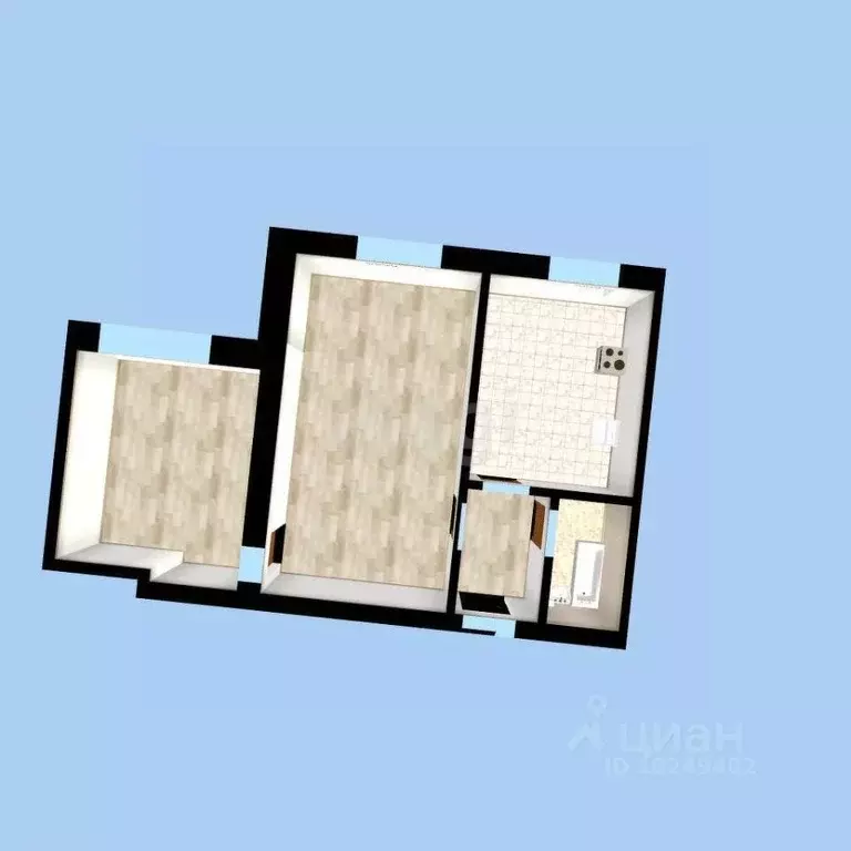 2-к кв. Башкортостан, Уфа ул. Красина, 13 (42.1 м) - Фото 1