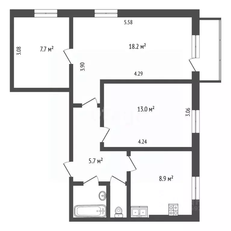 3-к кв. Ярославская область, Ярославль ул. Чкалова, 63 (57.6 м) - Фото 2
