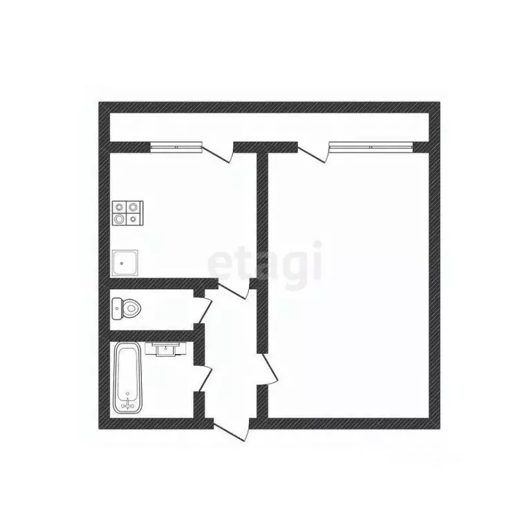 1-к кв. Костромская область, Нерехта ул. Карла Либкнехта, 18 (33.0 м) - Фото 0