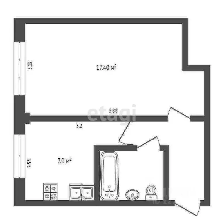 1-к кв. Калужская область, Калуга ул. Чичерина, 16к1 (31.4 м) - Фото 2