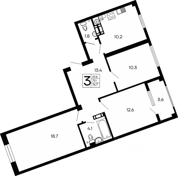 3-к кв. Крым, Алушта ул. Багликова (74.4 м) - Фото 1