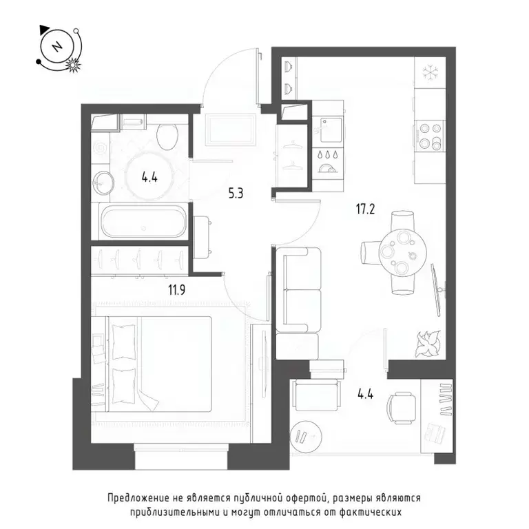 1-к кв. Омская область, Омск Зеленая река мкр, 9 (41.0 м) - Фото 0