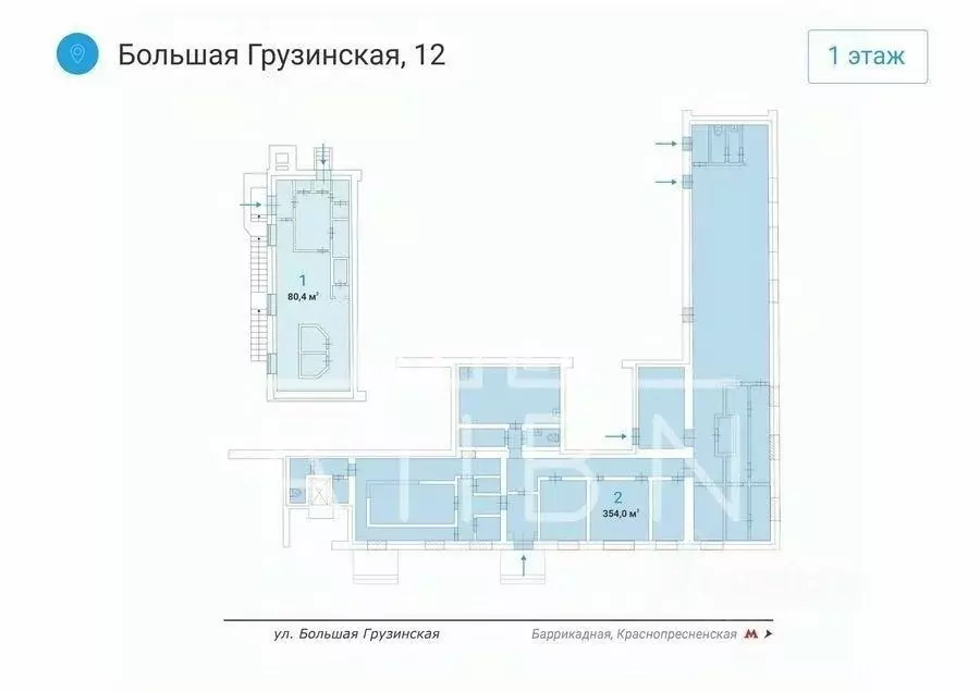 Помещение свободного назначения в Москва Большая Грузинская ул., 12 ... - Фото 1