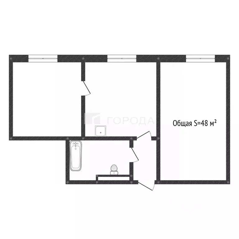 2-к кв. Кемеровская область, Прокопьевск Институтская ул., 105 (48.0 ... - Фото 2