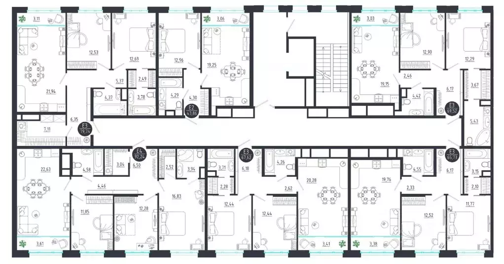 2-к кв. Тульская область, Тула  (79.74 м) - Фото 1