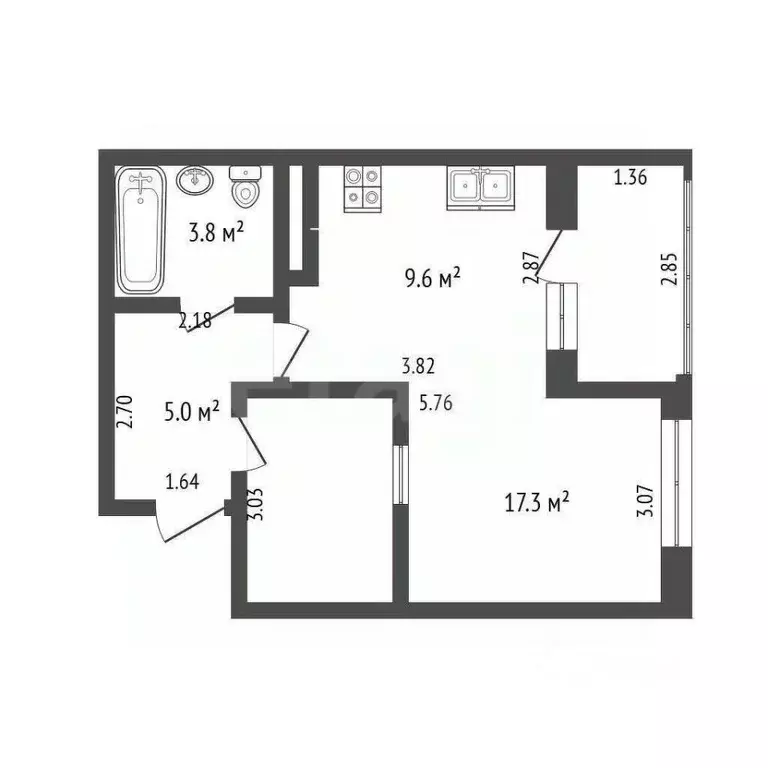 1-к кв. Севастополь ул. Челнокова, 12/6 (38.0 м) - Фото 2
