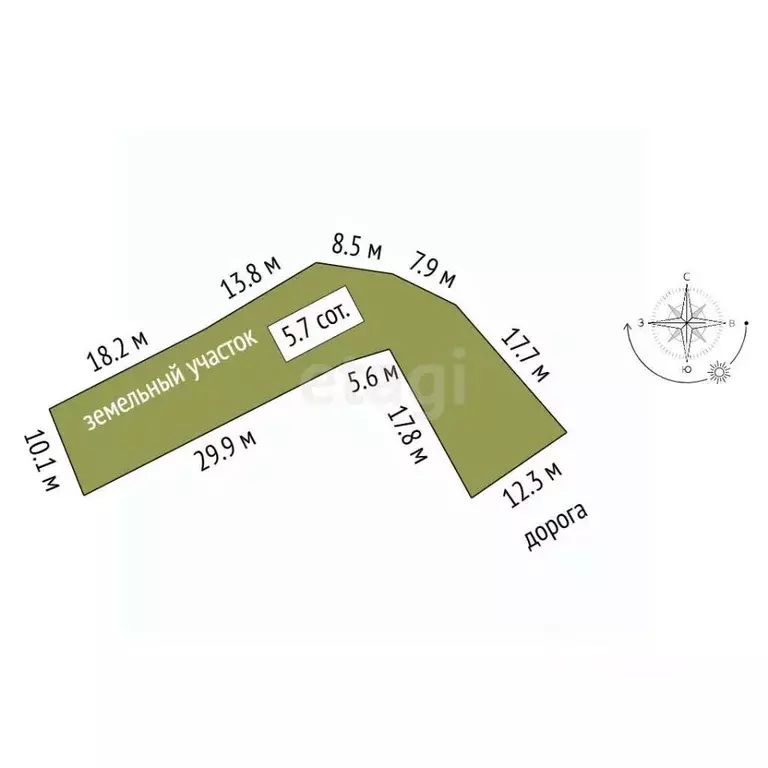 Участок в Крым, Феодосия Геолог СПК, ул. Звездная (5.7 сот.) - Фото 2