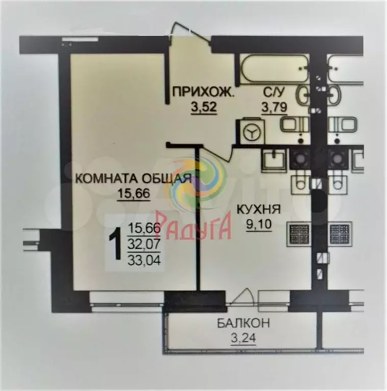 1-к. квартира, 36 м, 7/8 эт. - Фото 0