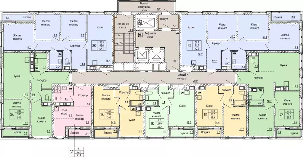 2-к кв. Нижегородская область, Нижний Новгород Кузнечиха Город жилой ... - Фото 2