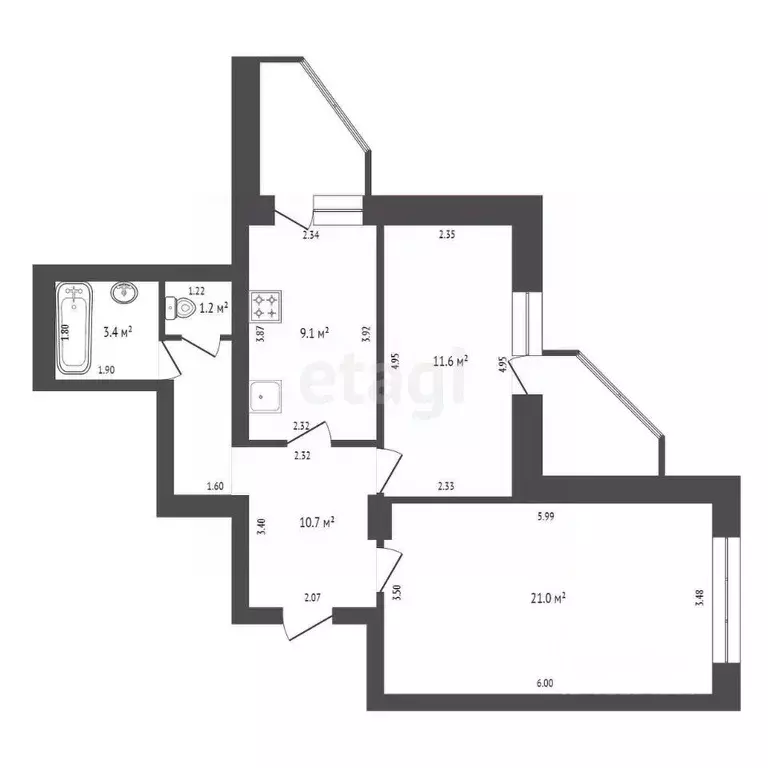 2-к кв. Мордовия, Саранск Ярославская ул., 25 (57.0 м) - Фото 1