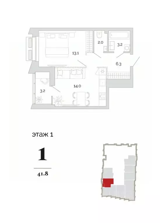 1-к кв. Пензенская область, Пенза проезд 2-й Свердлова, 4 (41.8 м) - Фото 0