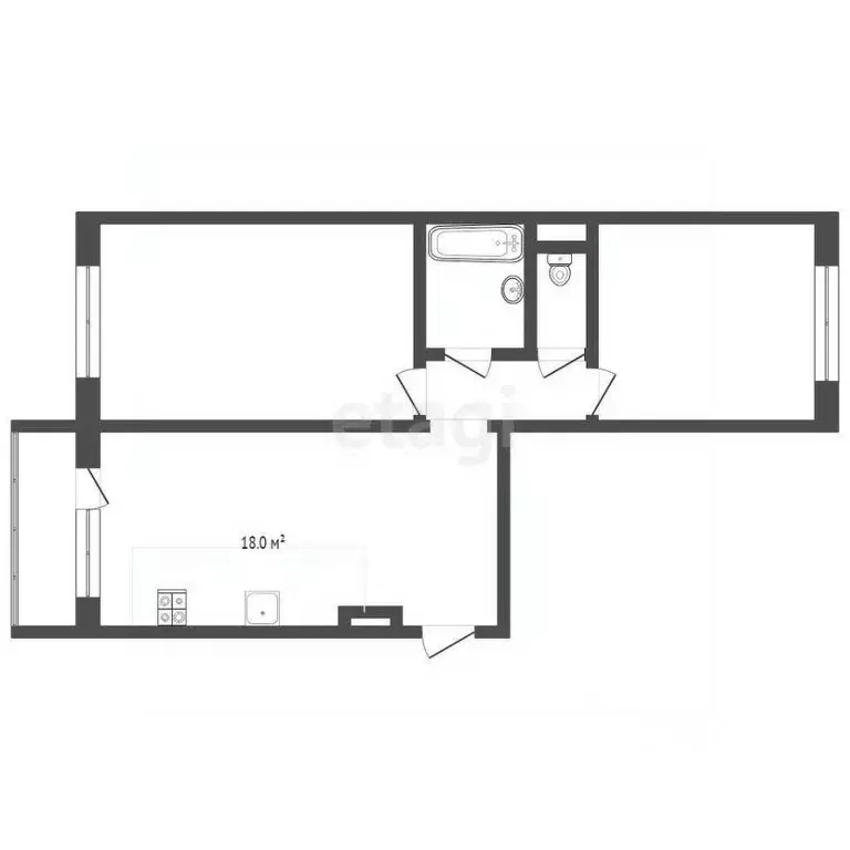 2-к кв. Тюменская область, Тюменский муниципальный округ, д. Дударева ... - Фото 1