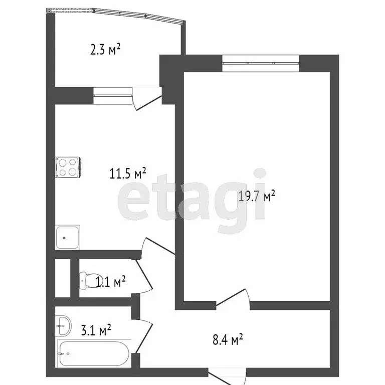 1-комнатная квартира: Тверь, улица Марии Смирновой, 9 (45.7 м) - Фото 1