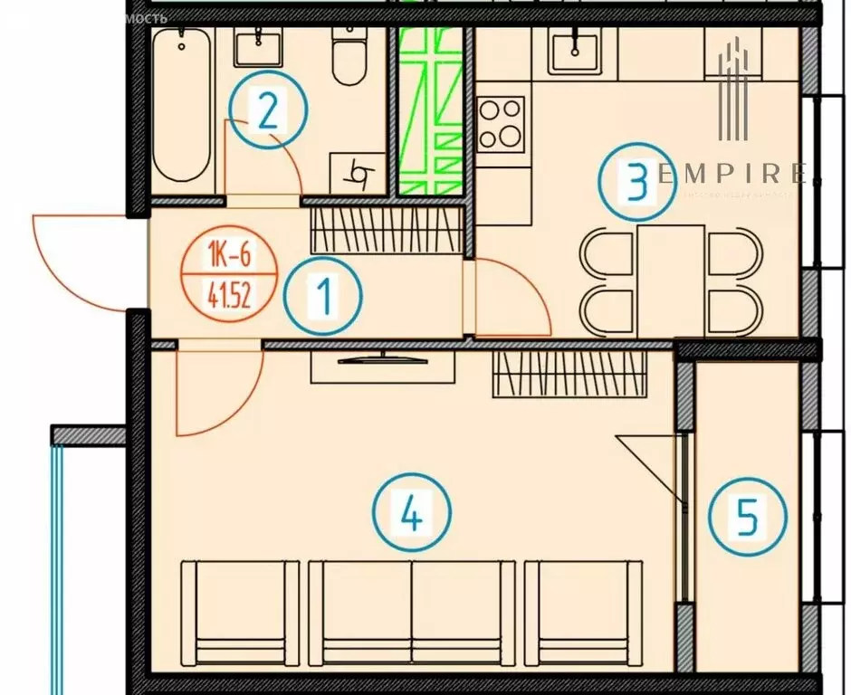 1-комнатная квартира: Грозный, улица Нурсултана Абишевича Назарбаева, ... - Фото 2