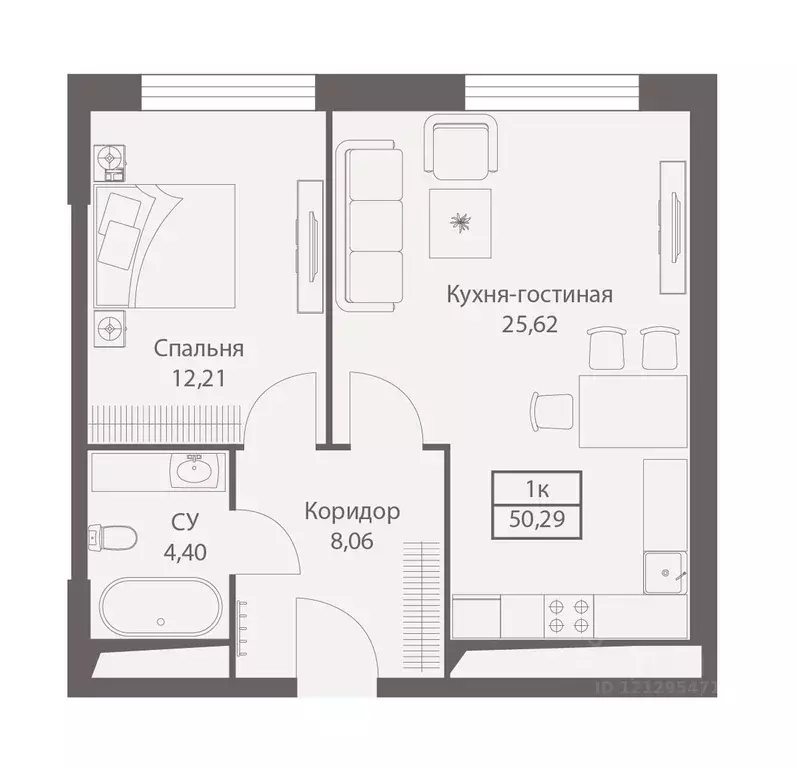 1-к кв. Москва ул. Академика Ильюшина, 21 (50.29 м) - Фото 0