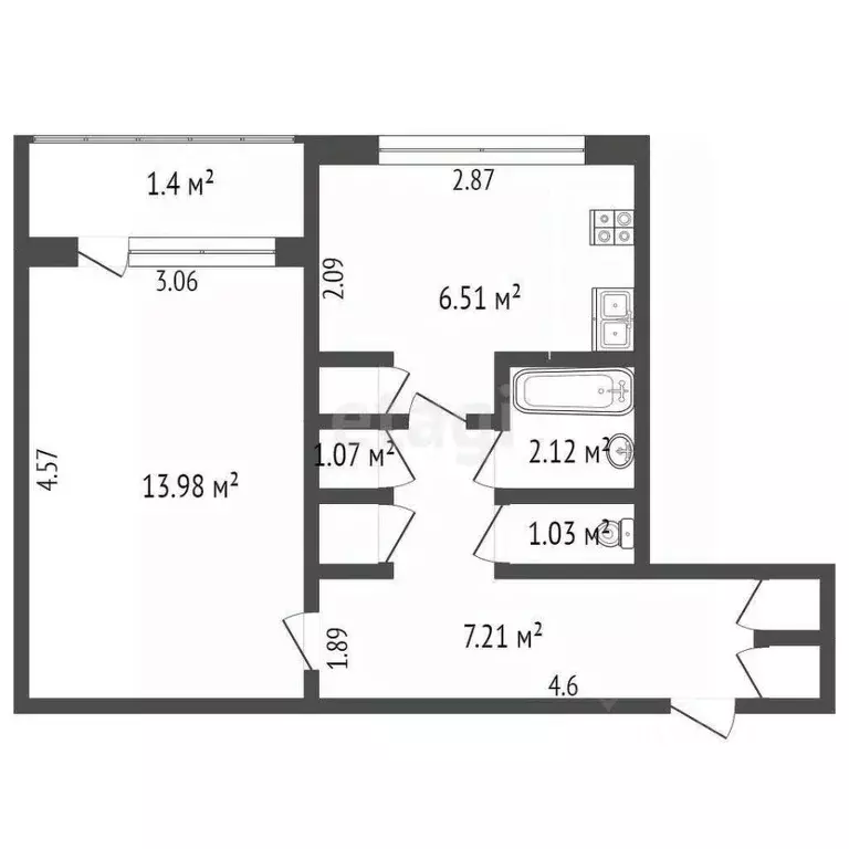 1-к кв. Мордовия, Саранск Ярославская ул., 6 (32.7 м) - Фото 1