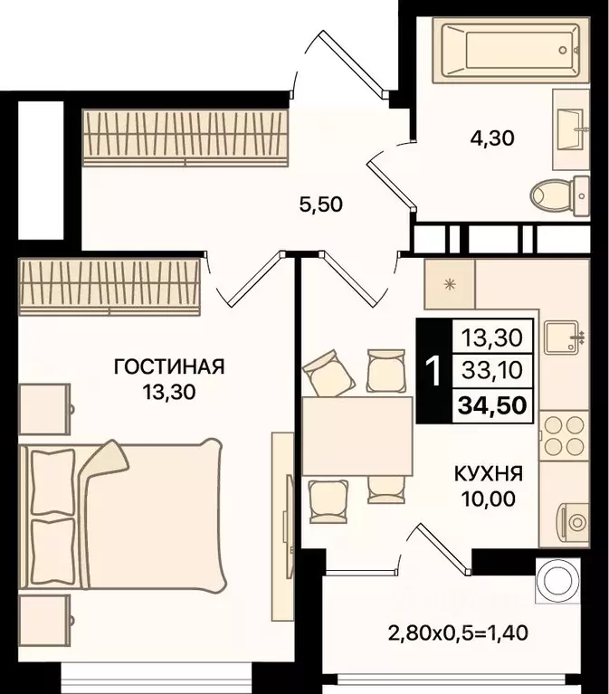 1-к кв. Ростовская область, Ростов-на-Дону Движение61 жилой комплекс ... - Фото 0
