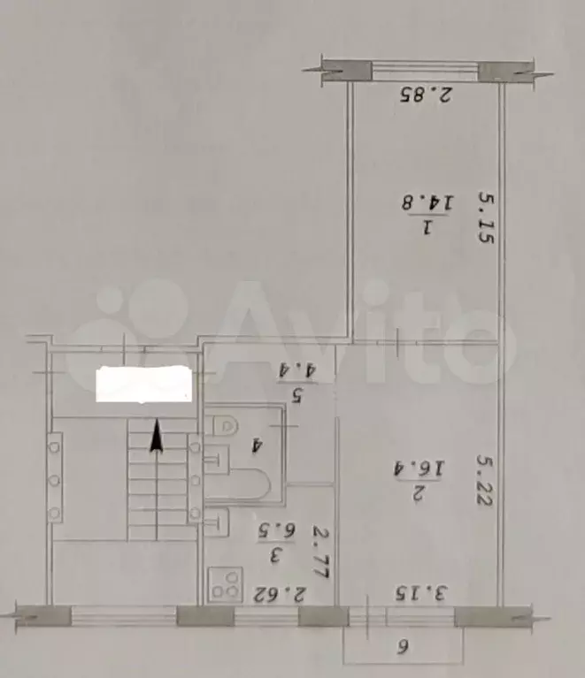 2-к. квартира, 45,1 м, 5/5 эт. - Фото 0