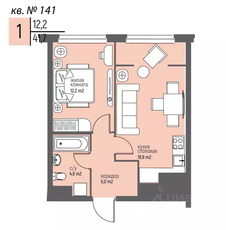 1-к кв. Нижегородская область, Нижний Новгород Спортивный мкр, ... - Фото 1