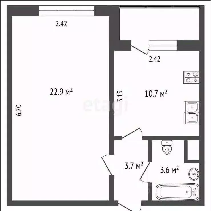 1-к кв. Московская область, Люберцы 115-й кв-л, ул. Авиаторов, 4к1 ... - Фото 1