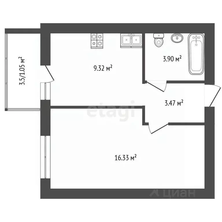 1-к кв. Ярославская область, Ярославль Ленинградский просп., 96/1 ... - Фото 2