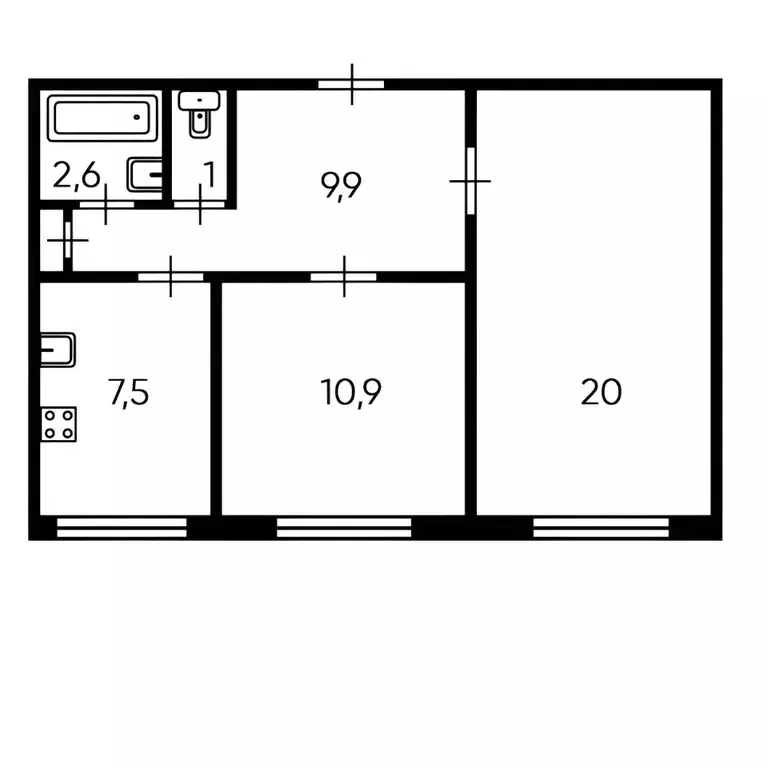2-к кв. Санкт-Петербург ул. Маршала Новикова, 10к1 (53.0 м) - Фото 1
