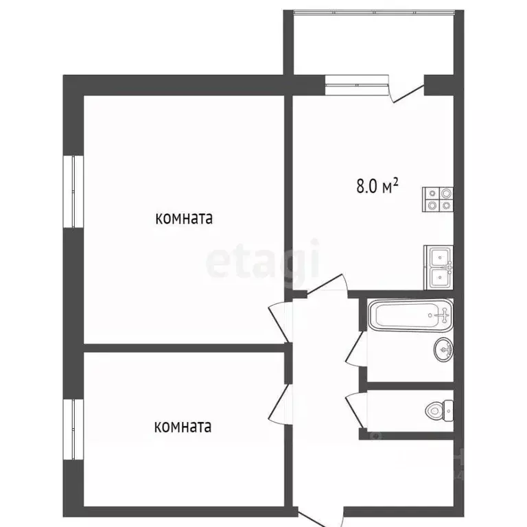 2-к кв. Тюменская область, Тюмень ул. Ватутина, 79к1 (58.6 м) - Фото 0