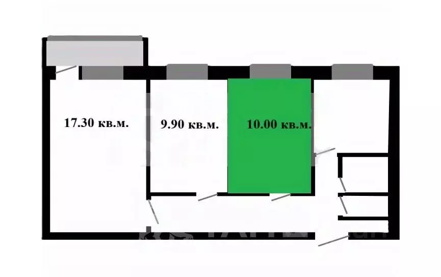 Комната Санкт-Петербург Купчинская ул., 19К3 (10.0 м) - Фото 2