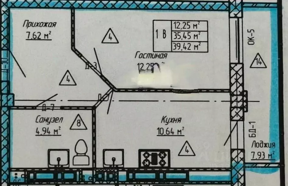 1-к кв. Татарстан, Набережные Челны ул. Аделя Кутуя, 16 (39.4 м) - Фото 2