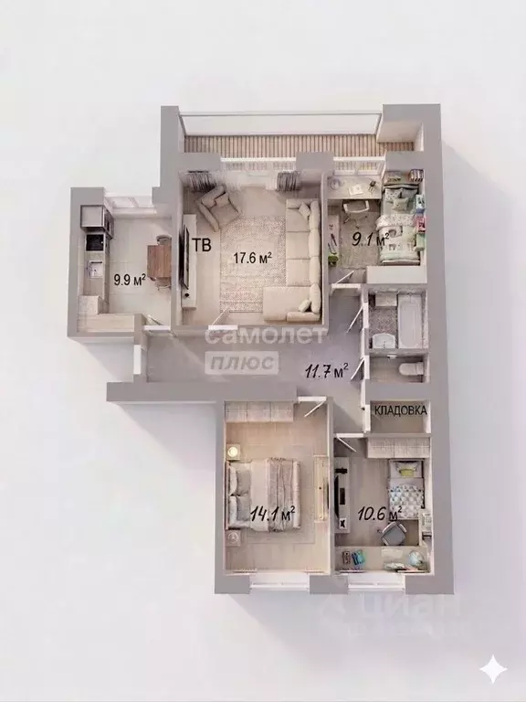 4-к кв. Коми, Сыктывкар Тентюковская ул., 124 (78.4 м) - Фото 2