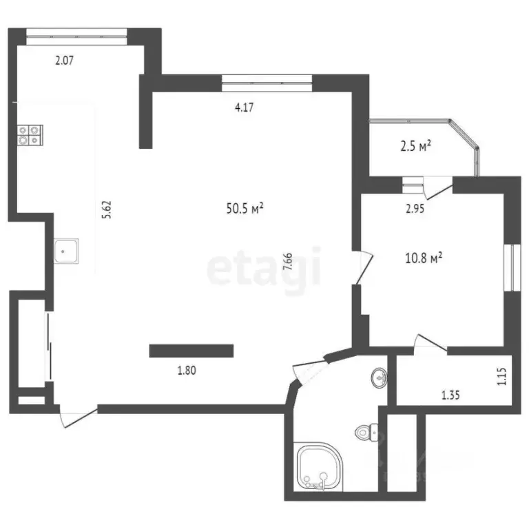 2-к кв. Тюменская область, Тюмень ул. Максима Горького, 68 (86.9 м) - Фото 2