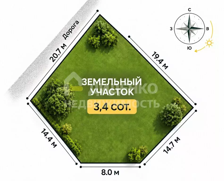 Участок в Тихорецк, Фронтовая улица, 34А (3.4 м) - Фото 1