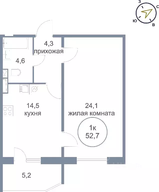 1-к кв. Ханты-Мансийский АО, Сургут Георгиевский жилой комплекс (52.7 ... - Фото 0