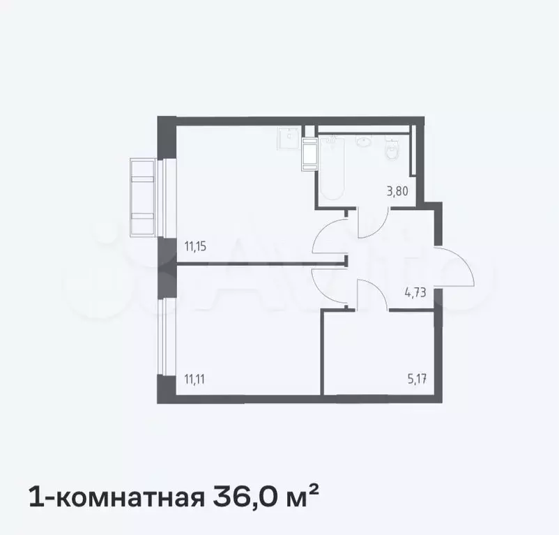 1-к. квартира, 36 м, 7/9 эт. - Фото 0