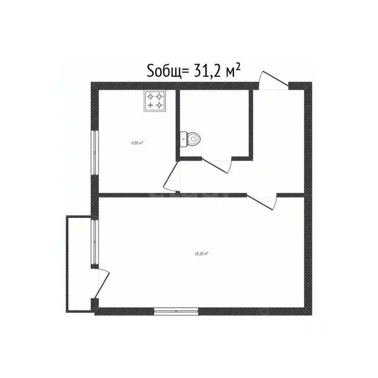 1-к кв. Брянская область, Брянск пер. 22-го съезда КПСС, 59 (31.2 м) - Фото 1