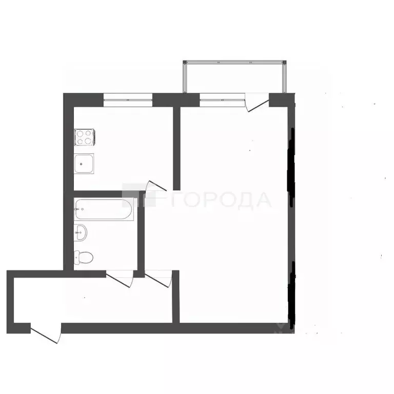 1-к кв. Кемеровская область, Калтан Комсомольская ул., 39 (34.7 м) - Фото 2