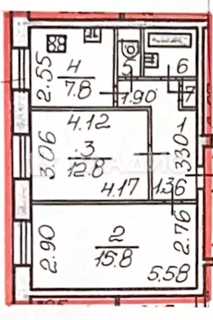 2-к кв. Санкт-Петербург просп. Славы, 43/49 (46.3 м) - Фото 2