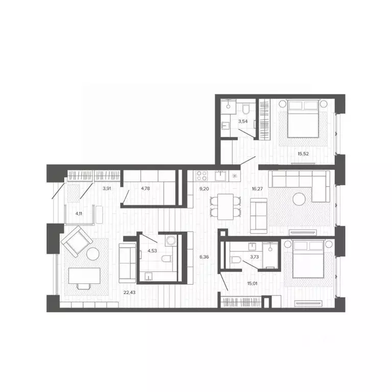 4-к кв. Алтайский край, Барнаул Жилплощадка мкр,  (109.39 м) - Фото 1