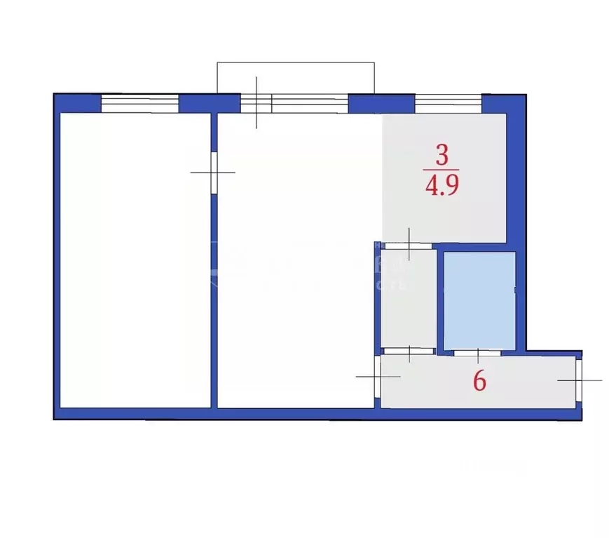 2-к кв. Кемеровская область, Кемерово ул. Юрия Смирнова, 24 (42.6 м) - Фото 1