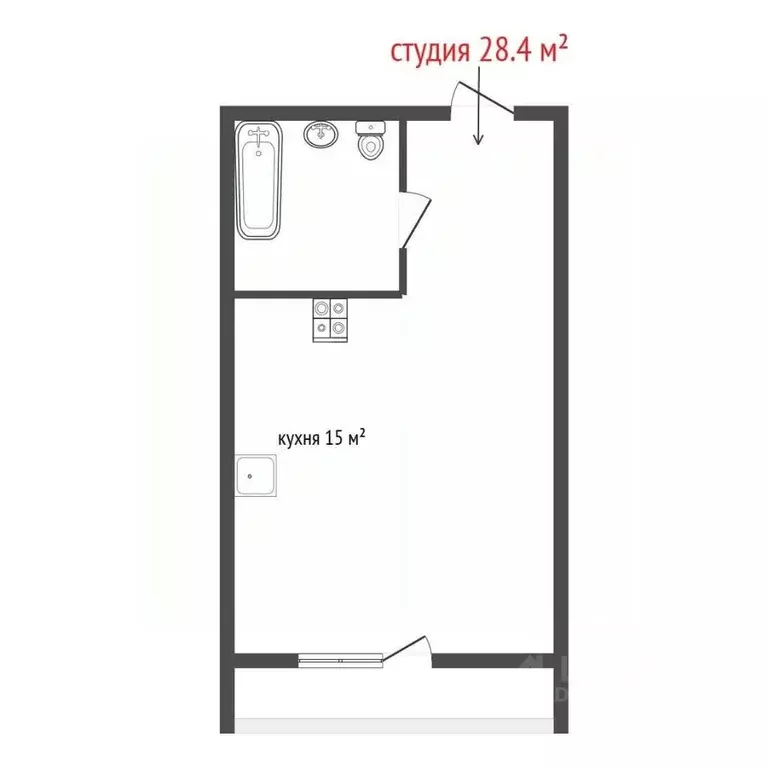 Студия Свердловская область, Екатеринбург Уктус жилрайон, Светлый мкр, ... - Фото 1