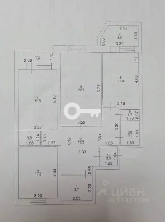 3-к кв. Татарстан, Казань ул. Мидхата Булатова, 5 (103.4 м) - Фото 1